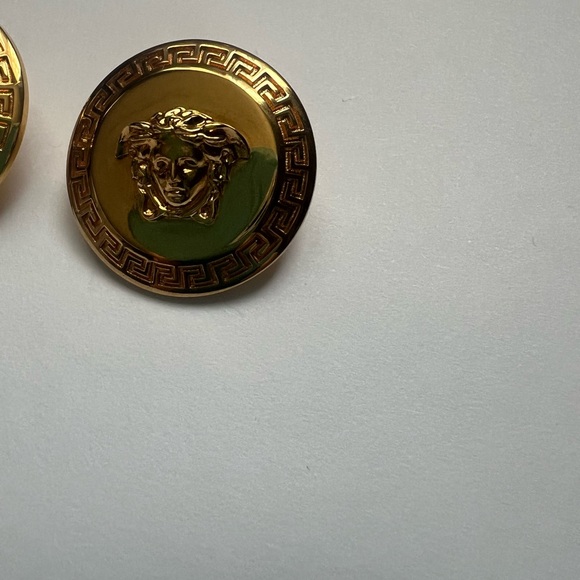 Versace TRIBUTE MEDUSA Large STUD EARRINGS in Gold - Picture 10 of 13